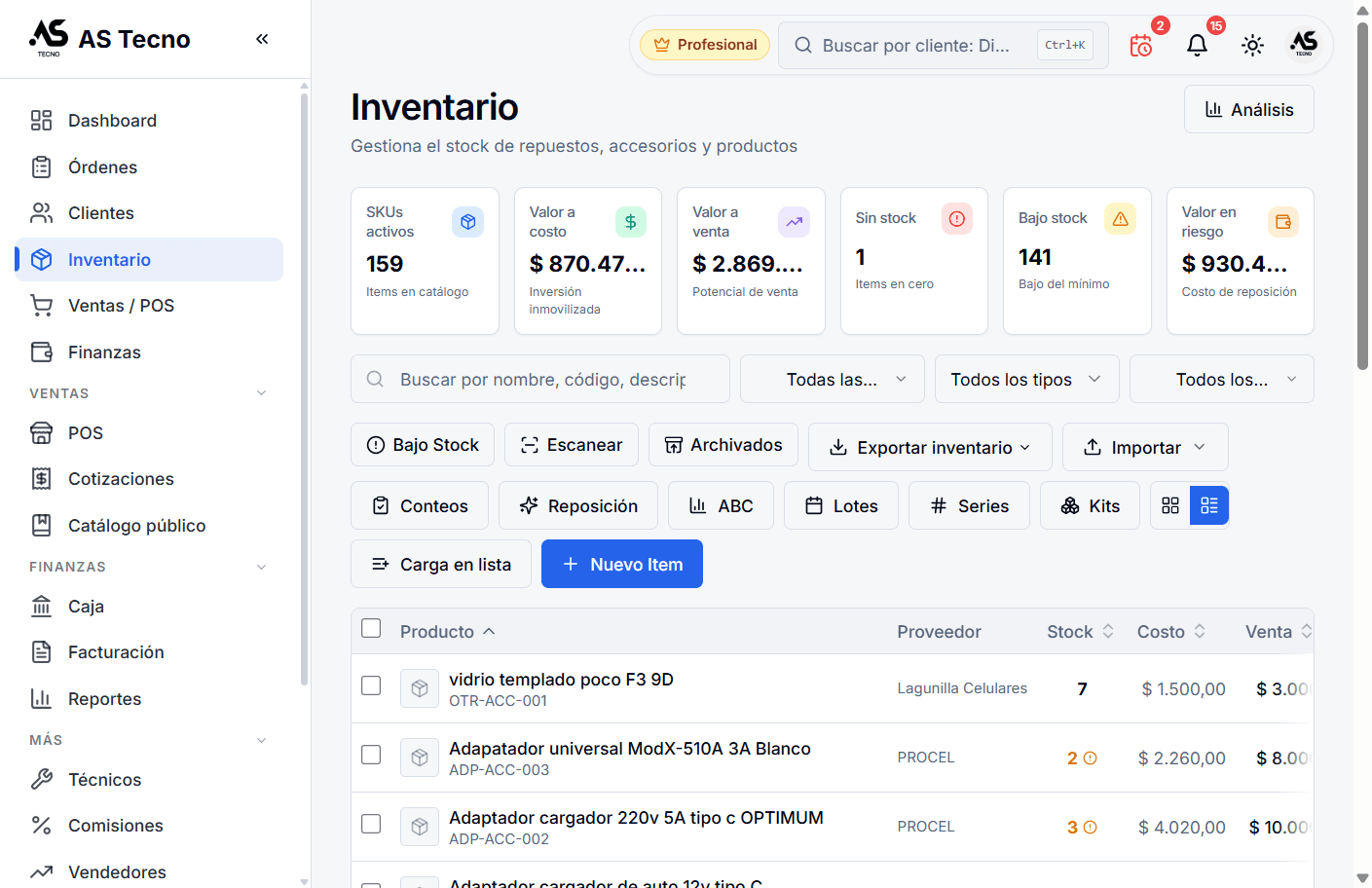 Pantalla de inventario en STApp: 5 estrategias para optimizar el inventario de repuestos